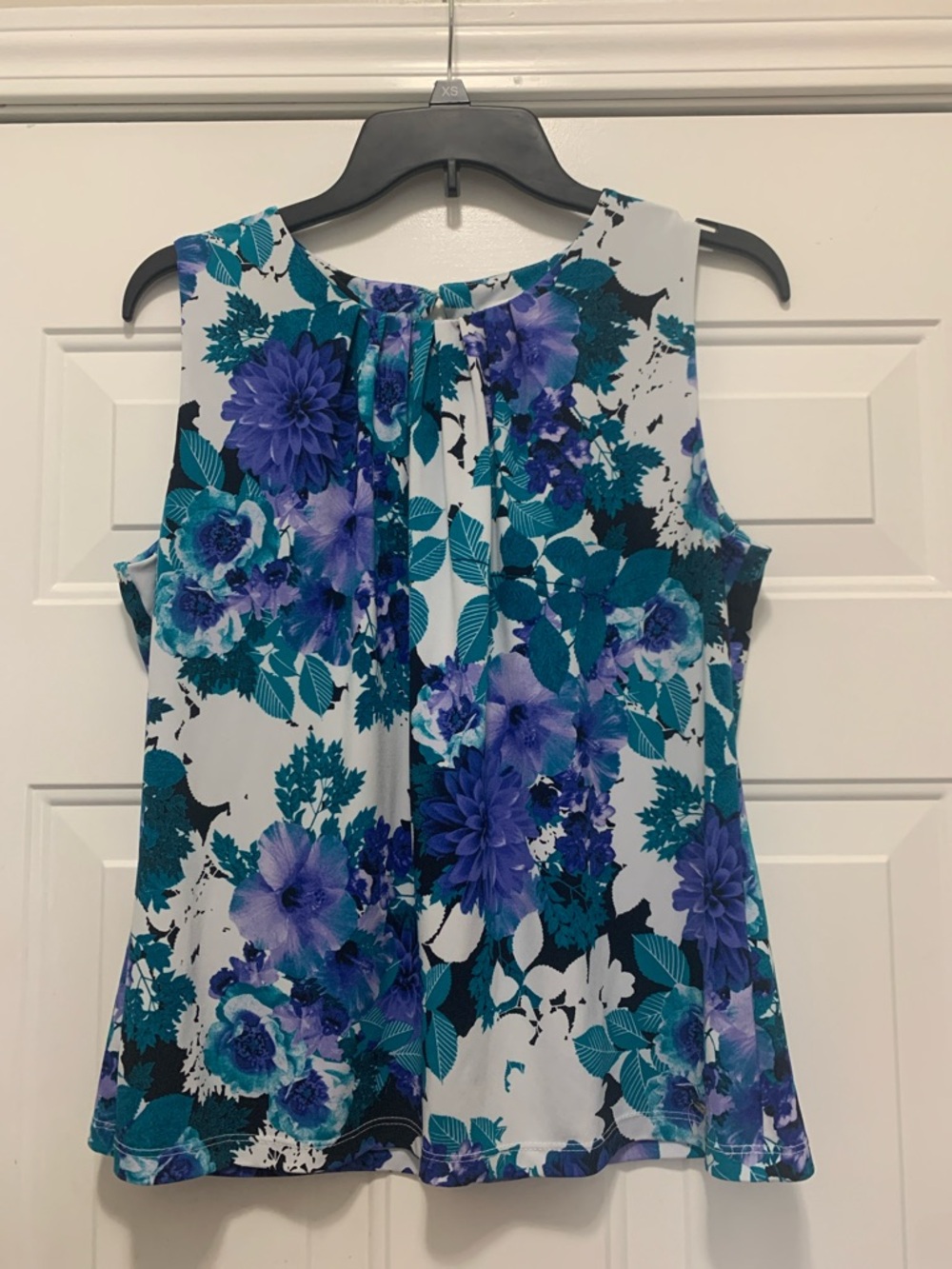 4/$10 Calvin Klein Teal & Purple Floral Sleeveless Top Size XL Petite